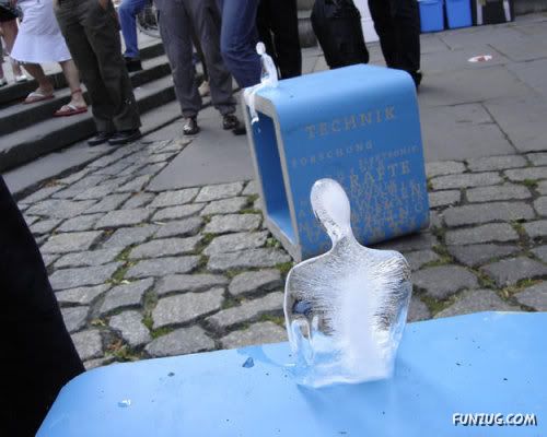 Ice Sculptures of Melting Men