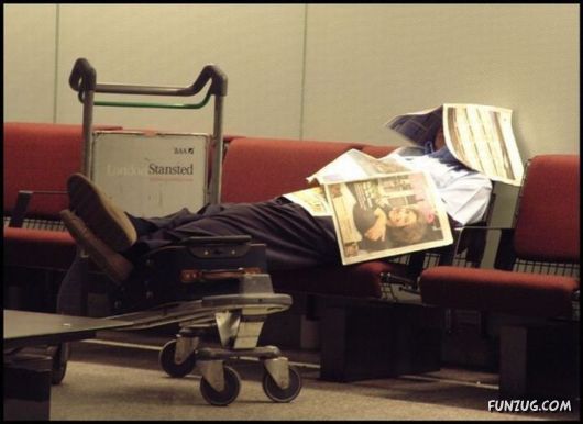 How People Sleep on the Airports
