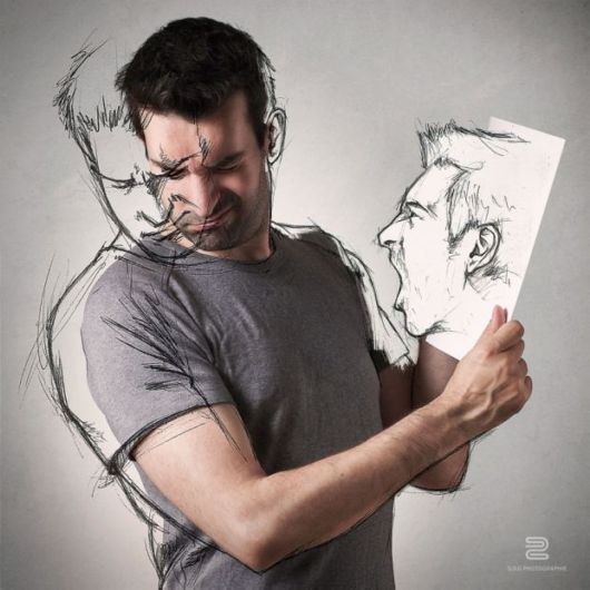 Photographer Sketches Over His Own Photos To Illustrate His Life