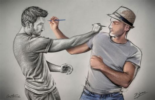 Photographer Sketches Over His Own Photos To Illustrate His Life