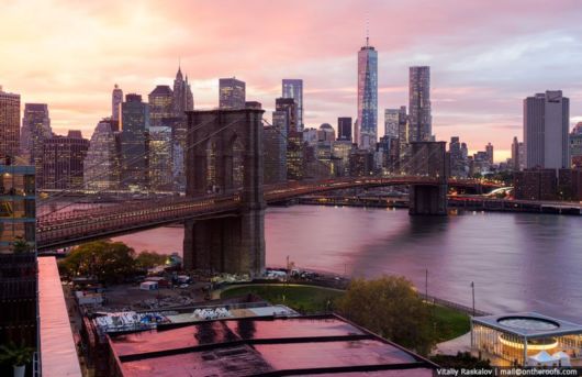 New York From Rooftops Of Buildings