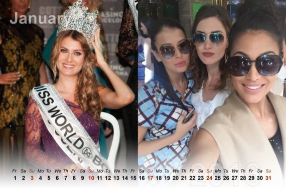 Miss World 2015 Mireia Calendar 2016