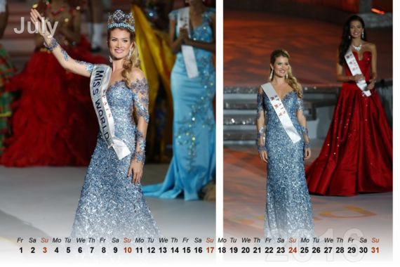 Miss World 2015 Mireia Calendar 2016