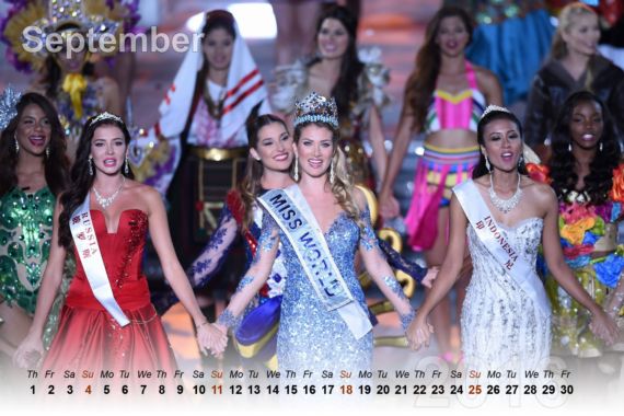 Miss World 2015 Mireia Calendar 2016