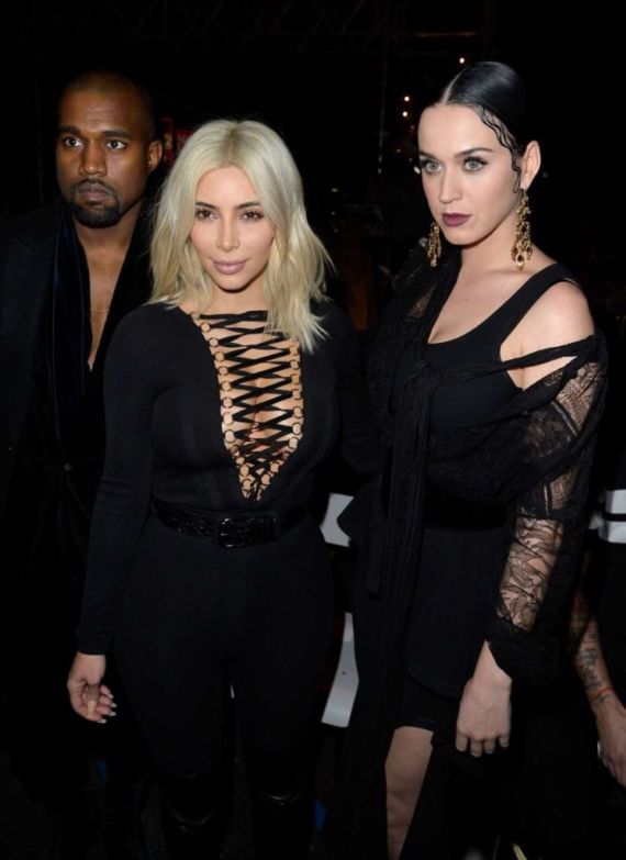 Katy Perry And Kim Kardashian At Givenchy Fashion Show